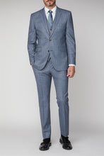 Load image into Gallery viewer, Scott Brown and Blue Checked Sharkskin Two Piece Suit
