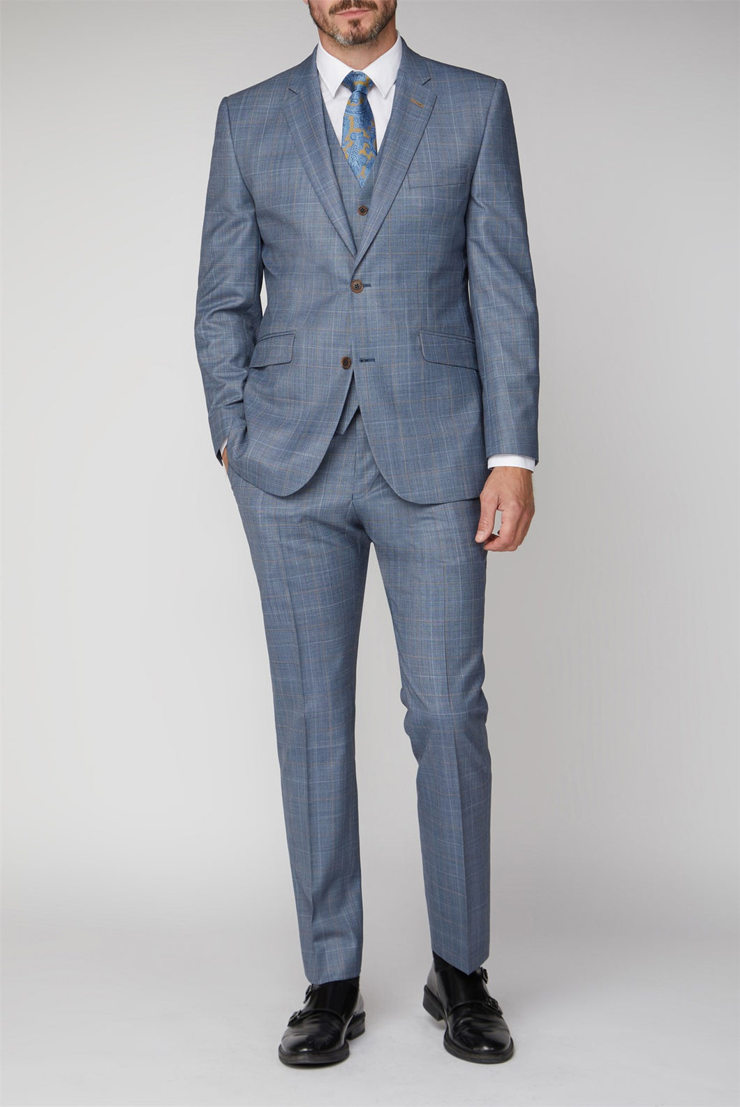 Scott Light Blue Check Trouser
