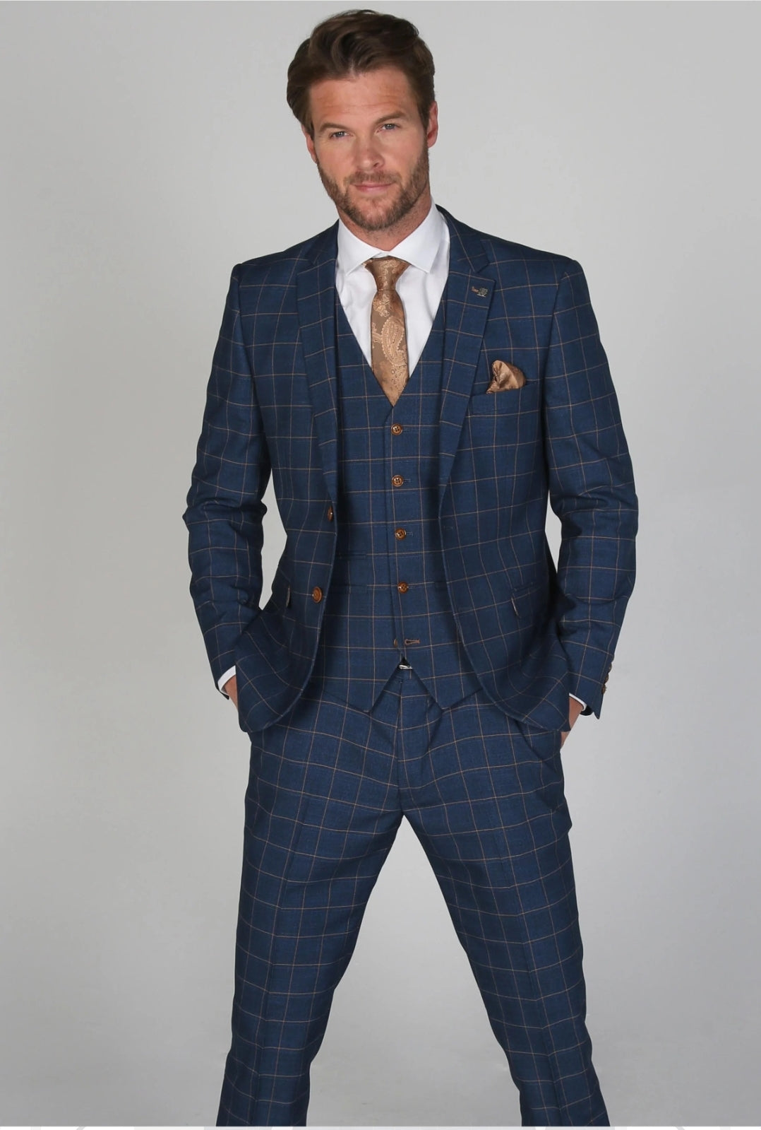 Hamley's Navy 3 Piece Suit - MJ's Menswear Derry