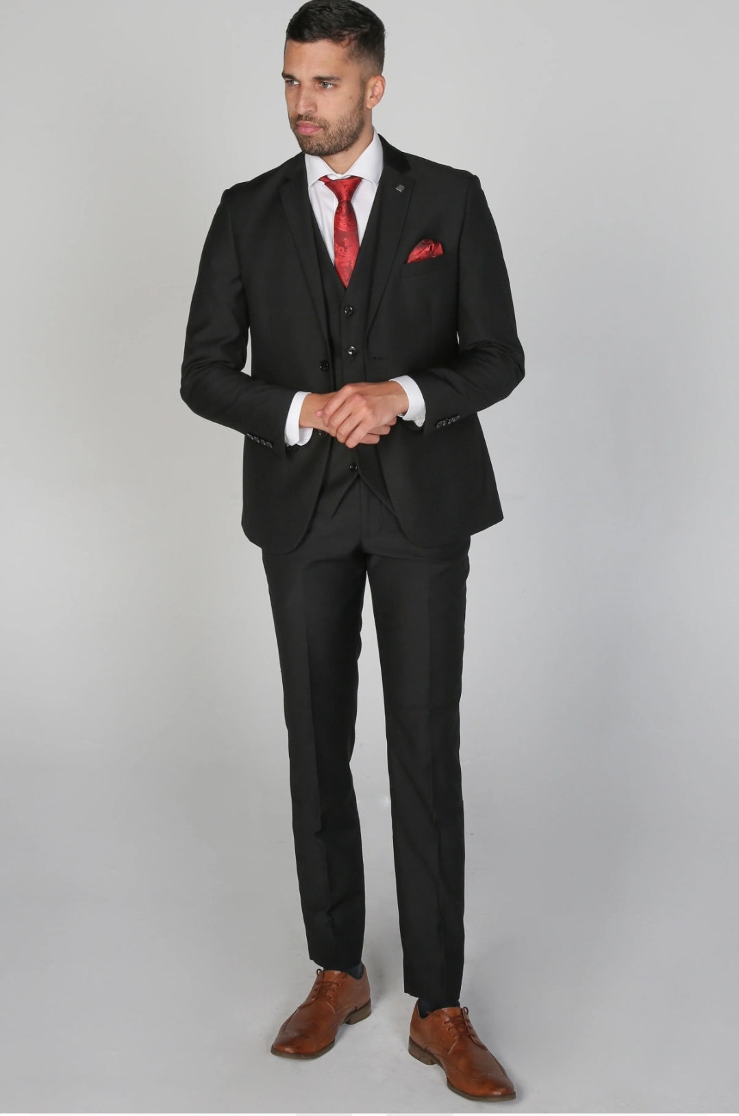 Parker Black 3 Piece Suit - MJ's Menswear Derry