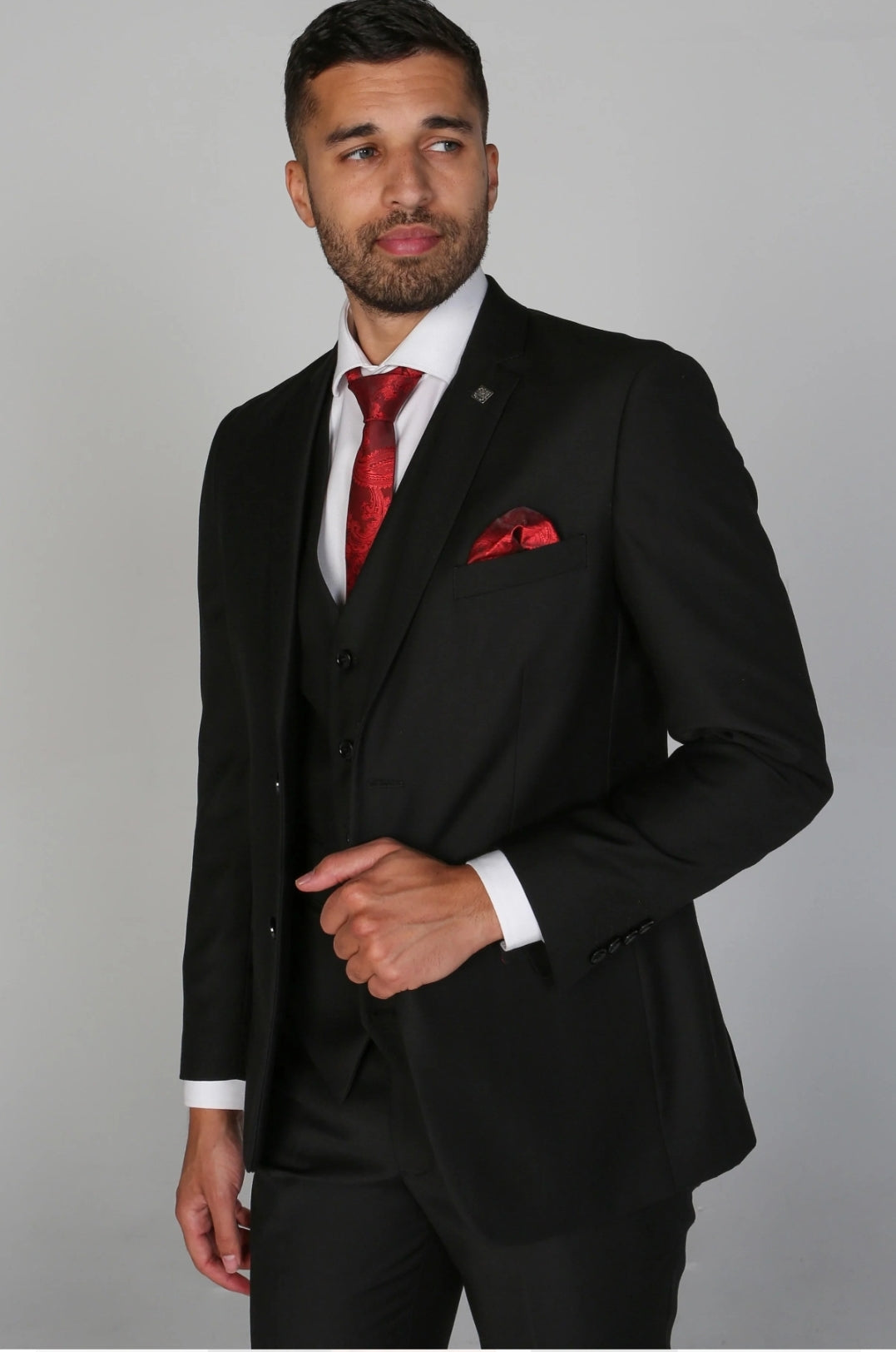 Parker Black 3 Piece Suit - MJ's Menswear Derry
