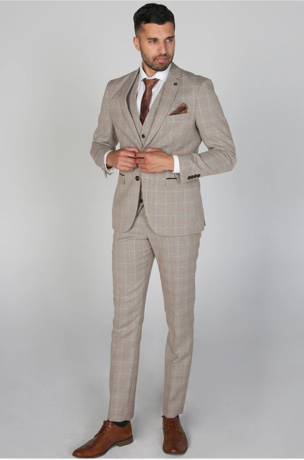 Holland Beige 3 Piece Suit