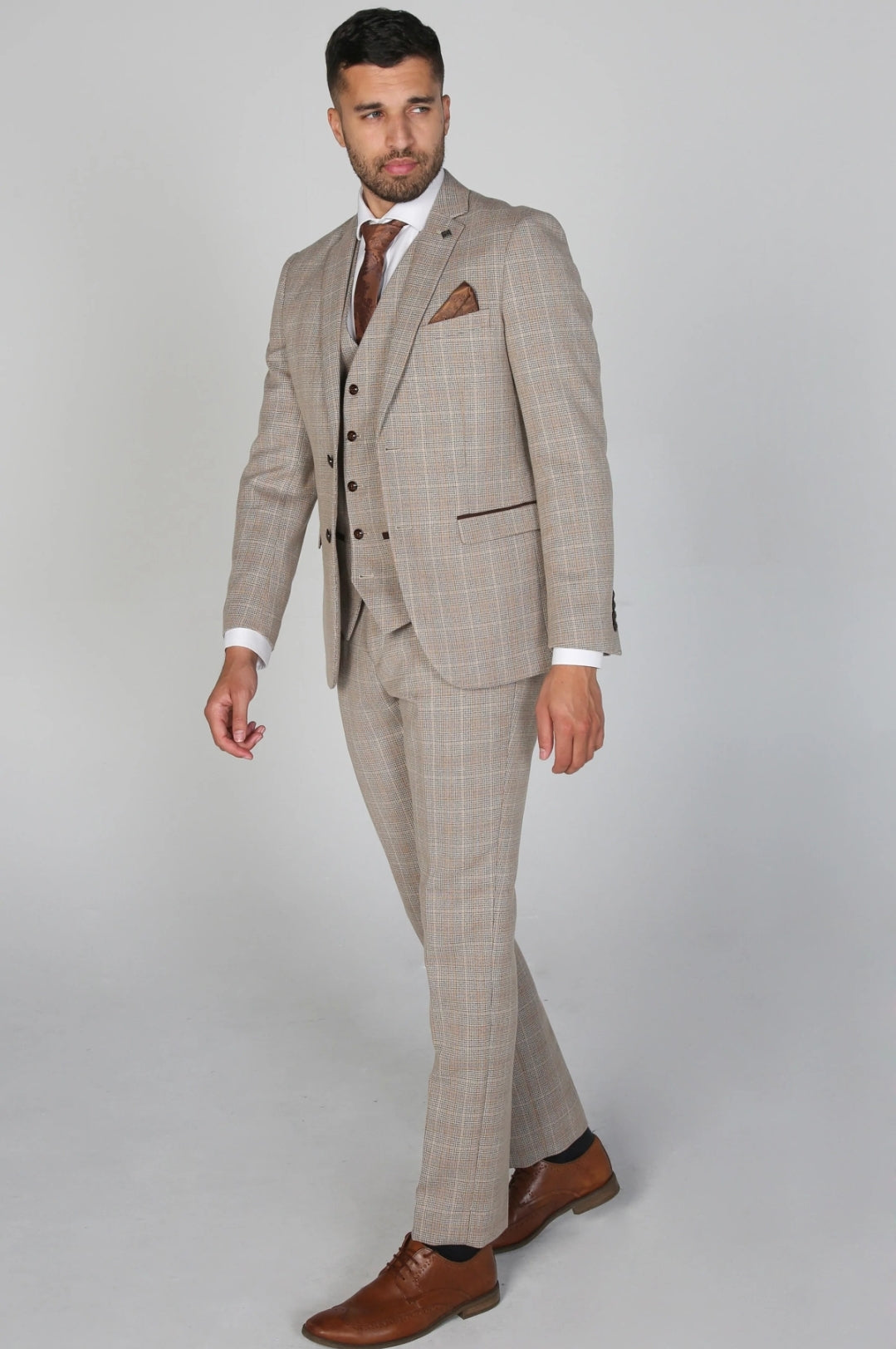 Holland Beige 3 Piece Suit - MJ's Menswear Derry