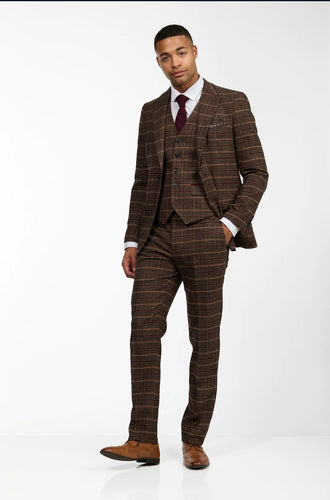Ronald Brown Check 3 Piece Suit - MJ's Menswear Derry