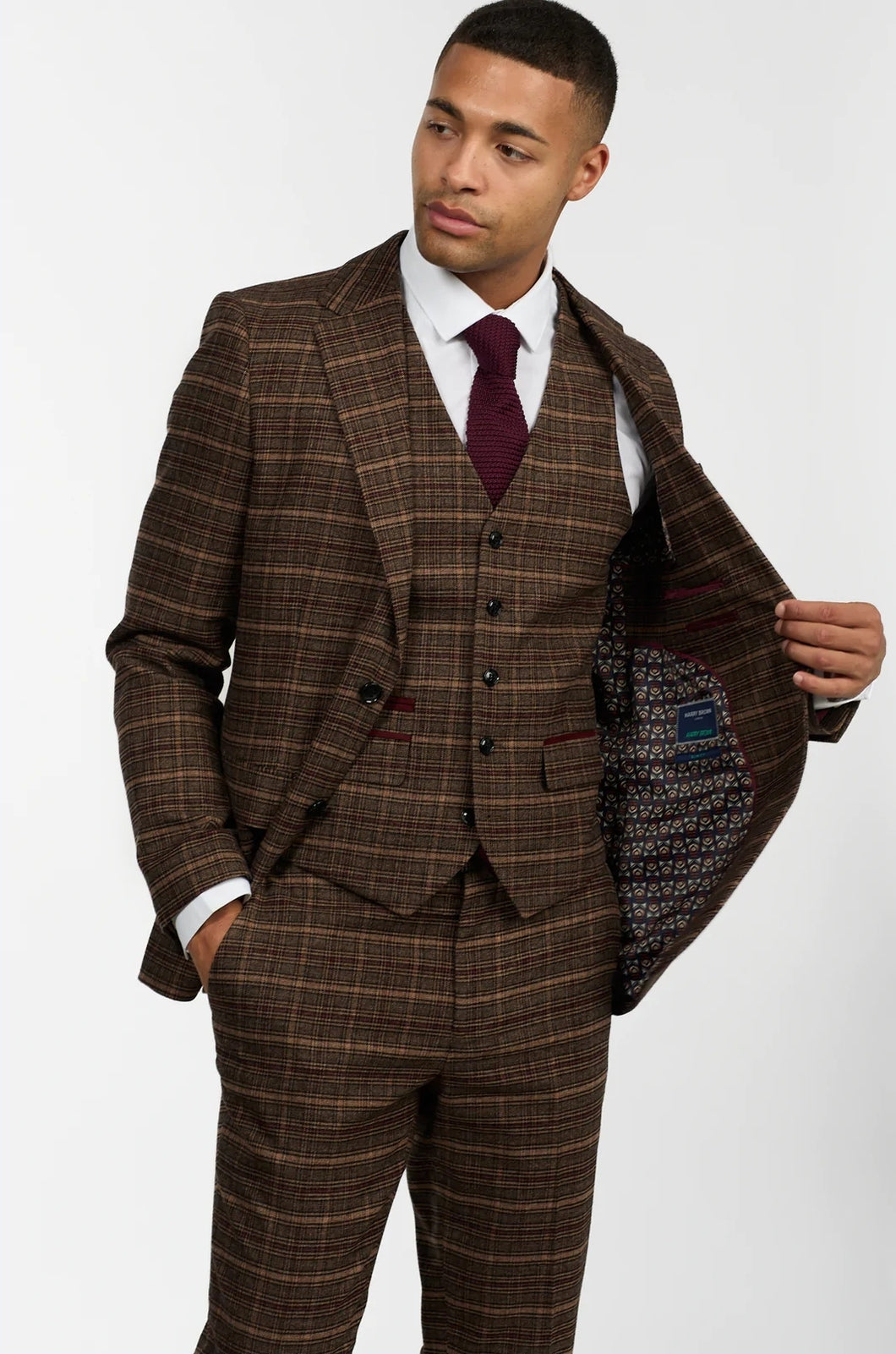 Ronald Brown Check 3 Piece Suit