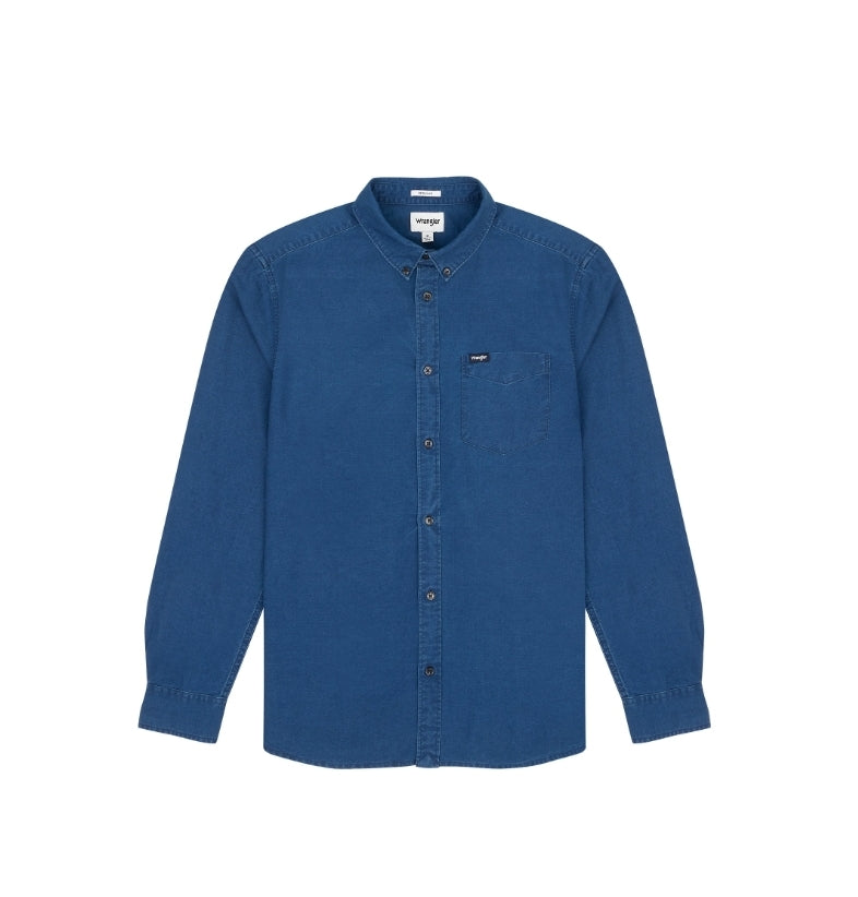 Wrangler Dark Indigo Long Sleeve Shirt - MJ's Menswear Derry