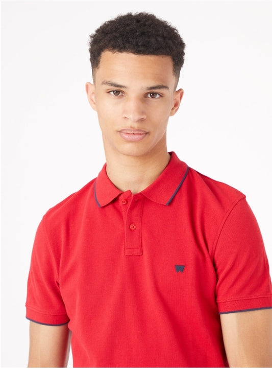 Wrangler Polo Shirt Red - MJ's Menswear Derry