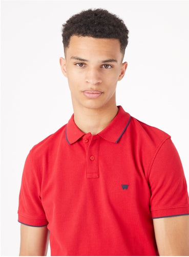Wrangler Polo Shirt Red - MJ's Menswear Derry