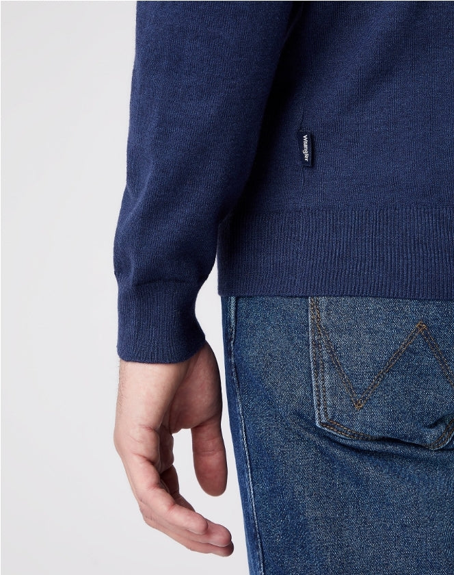 Wrangler Crewneck Knit Navy - MJ's Menswear Derry