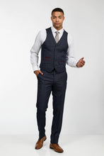 Load image into Gallery viewer, Knightsbridge Wool Tweed Three Piece Slim Fit Suit In Blue Check
