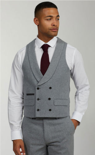 Reece Wool Tweed Three Piece Slim Fit Suit In Grey - MJ's Menswear Derry