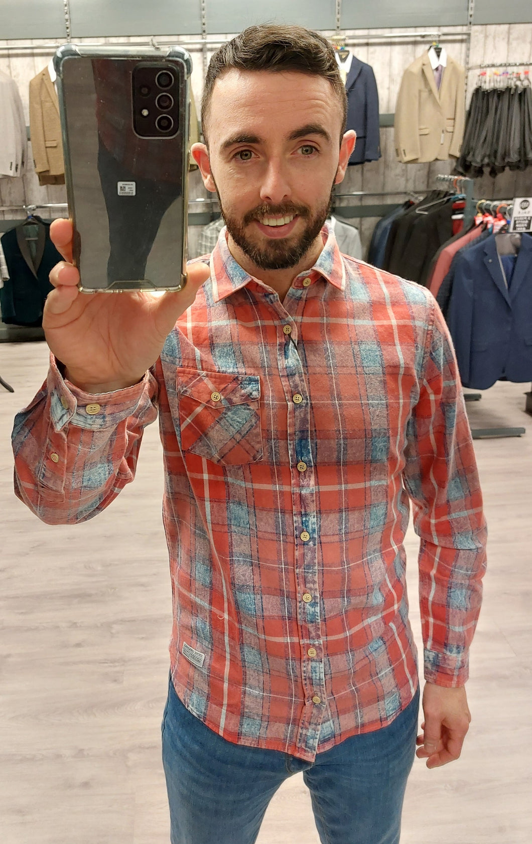 Shine Red Check Shirt