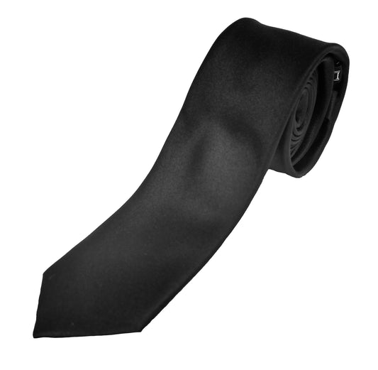 Skinny satin tie black