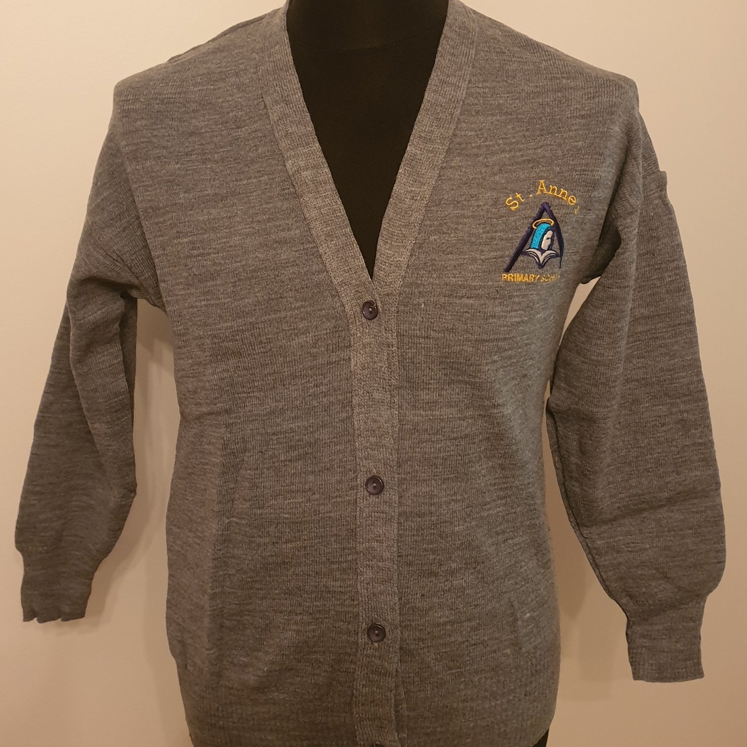 St Anne's Deerpark knitted grey V-neck cardigan - MJ's Menswear Derry