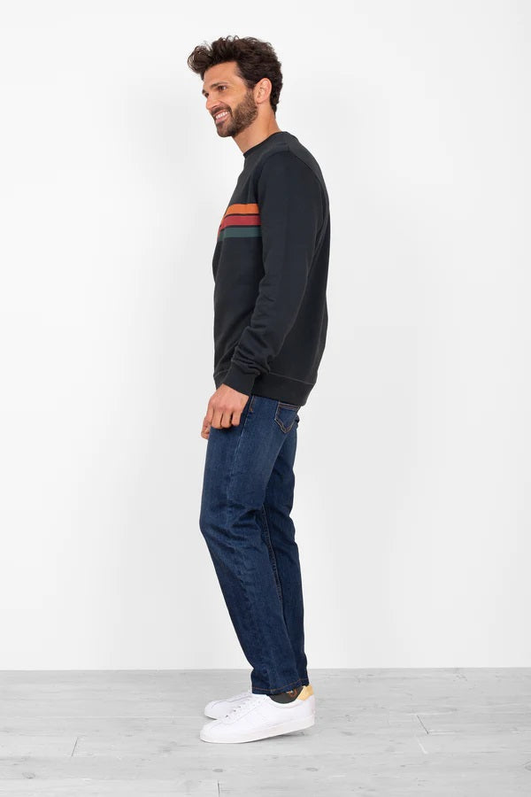 Stripe Crew Neck Sweat - MJ's Menswear Derry