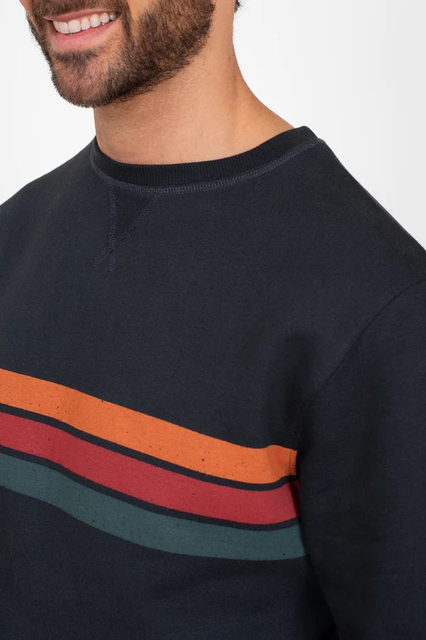 Stripe Crew Neck Sweat - MJ's Menswear Derry