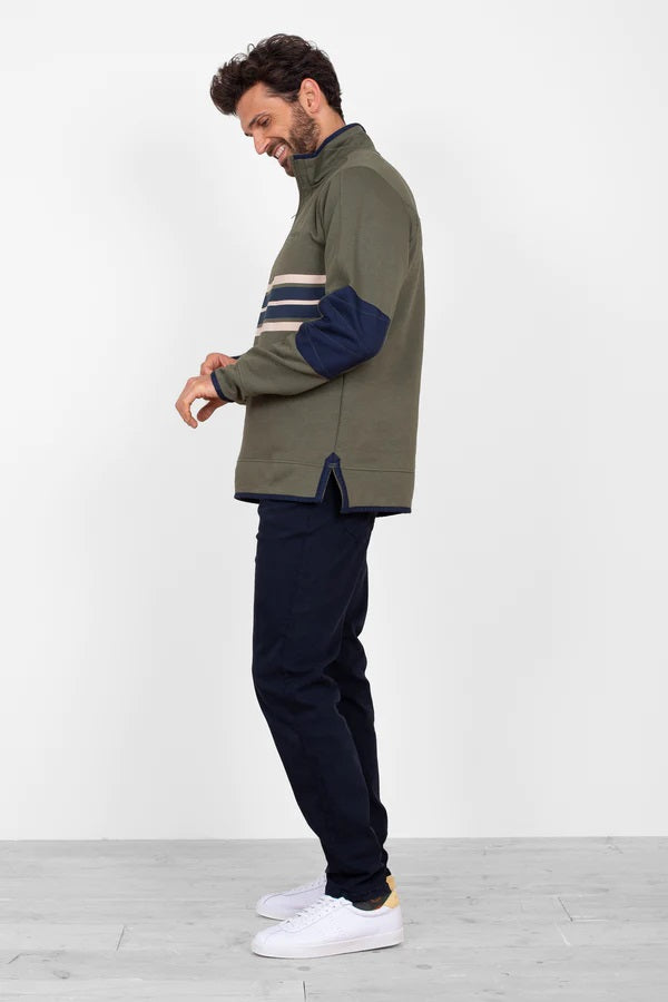 Stripe 1/4 Zip Sweat - MJ's Menswear Derry