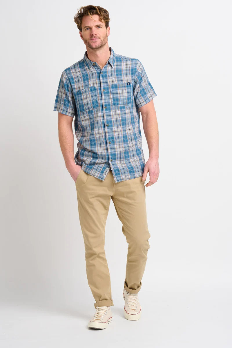 Blue Checked Short Sleeve Shirt
