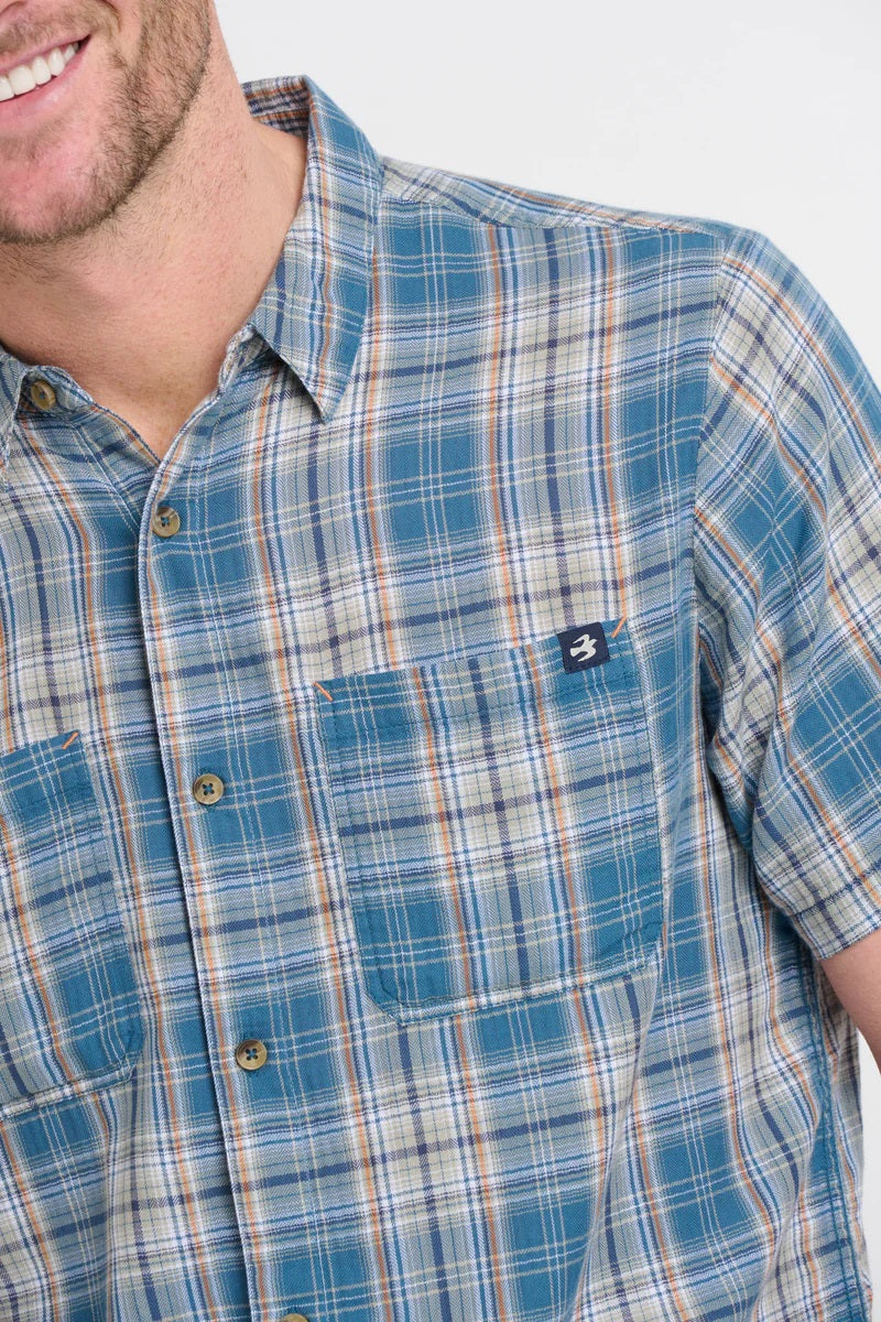 Blue Checked Short Sleeve Shirt