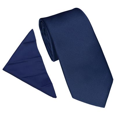 Boys Twill Blue Tie & Hanky Set