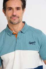 Blue Colour Block Polo