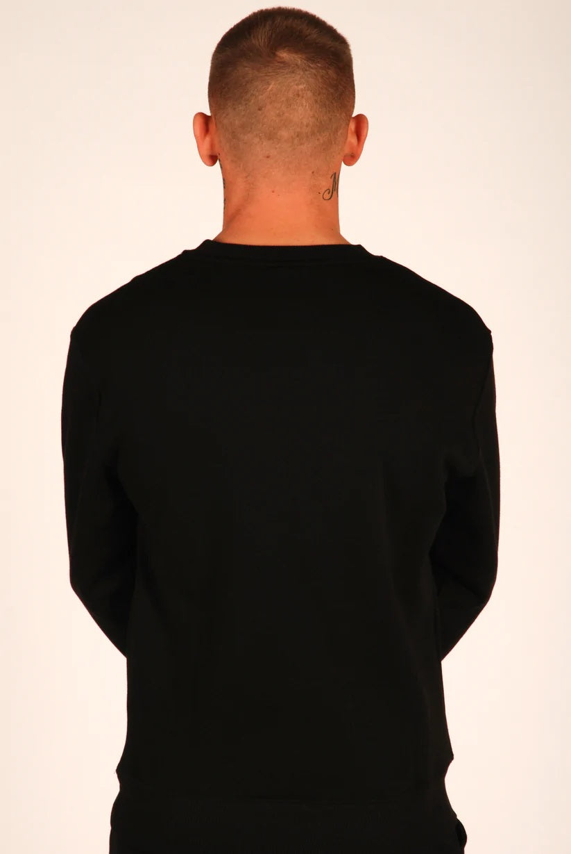 KRONK Detroit Applique Sweatshirt Loose Fit Black - MJ's Menswear Derry