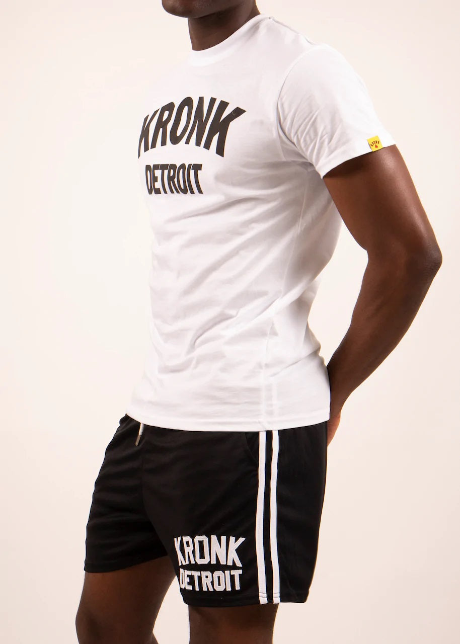 KRONK Detroit T Shirt White with Black Logo - MJ's Menswear Derry