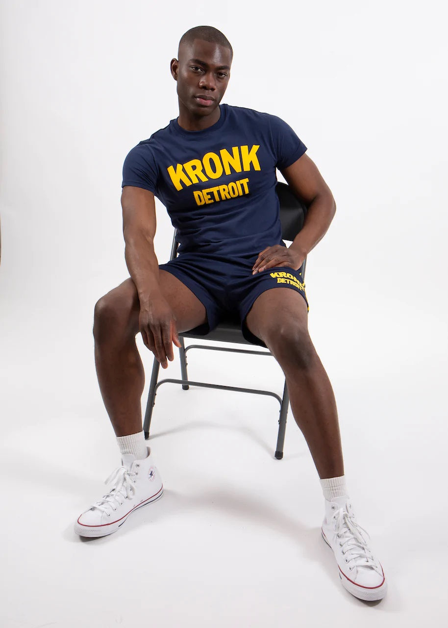 KRONK Detroit T Shirt Navy - MJ's Menswear Derry