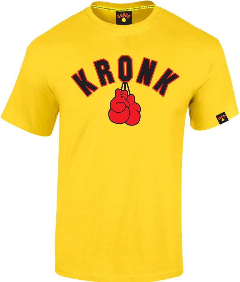 KRONK Gloves T Shirt Yellow - MJ's Menswear Derry