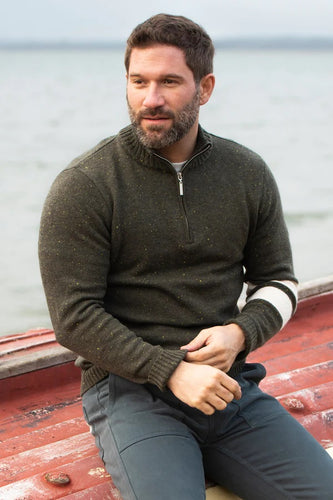 Grey Quarter Zip Jumper - MJ's Menswear Derry