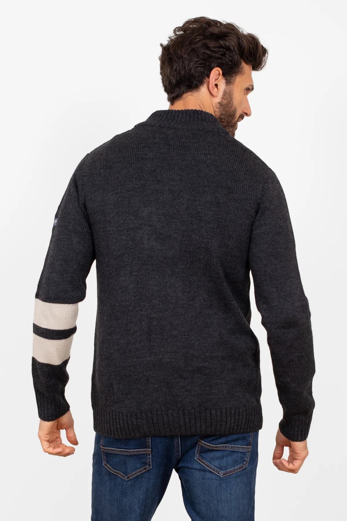 Grey Quarter Zip Jumper - MJ's Menswear Derry