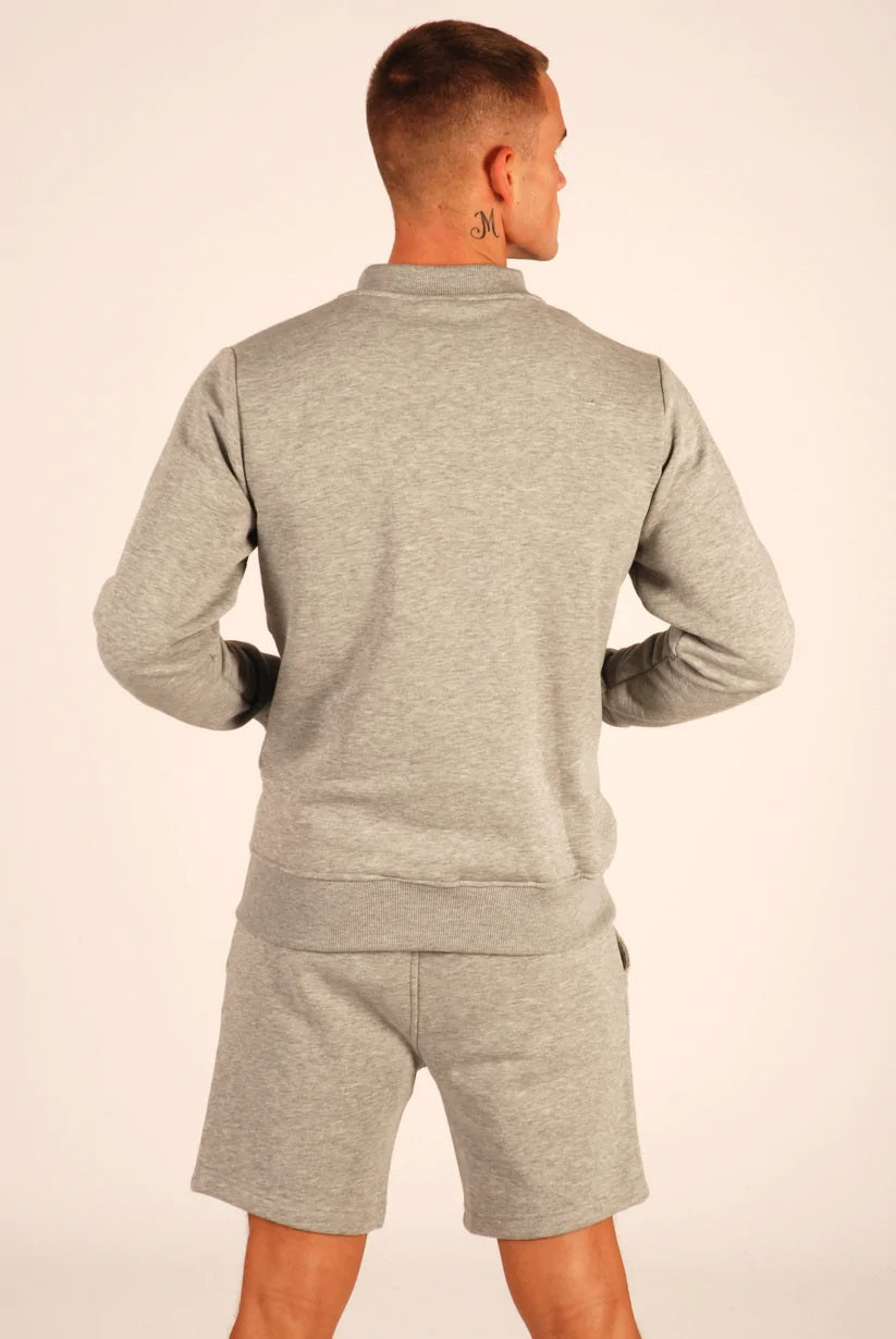 Kronk One Colour Gloves Zip Jacket with Towelling Applique Logo Sports Grey - MJ's Menswear Derry