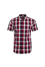 Load image into Gallery viewer, Judd Short Sleeve 100% Cotton Check Dusty Garnet
