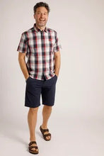 Load image into Gallery viewer, Judd Short Sleeve 100% Cotton Check Dusty Navy
