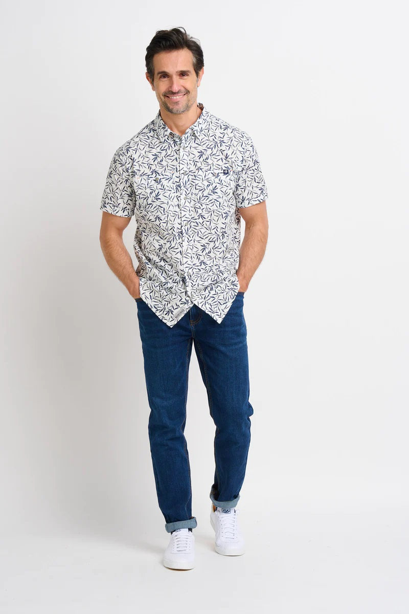 White Leaf Short Sleeve Shirt