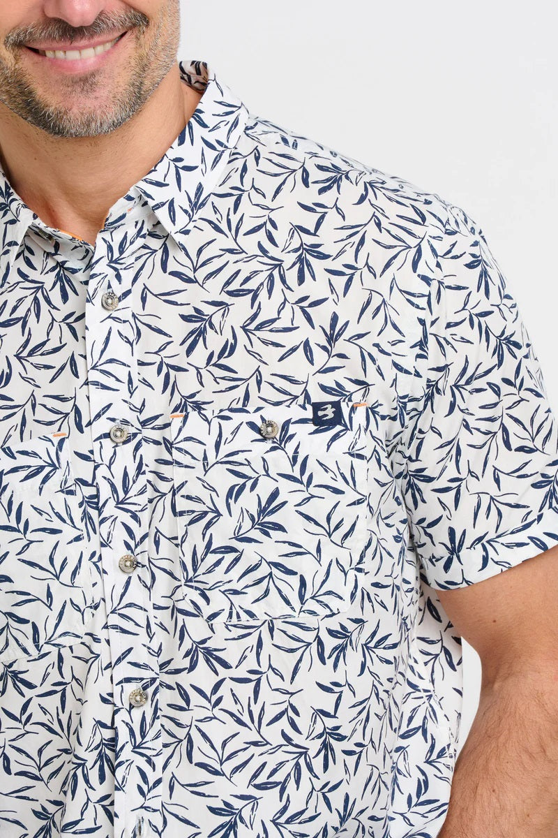 White Leaf Short Sleeve Shirt