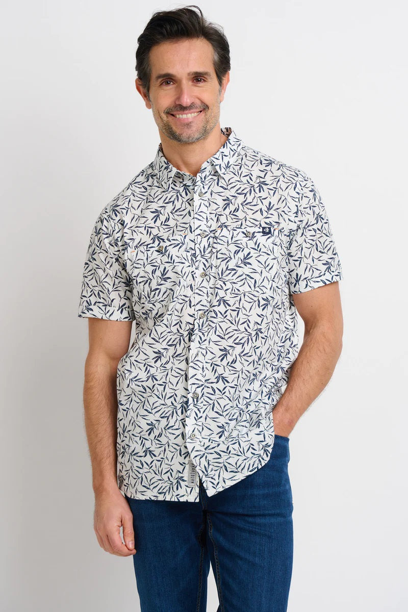 White Leaf Short Sleeve Shirt