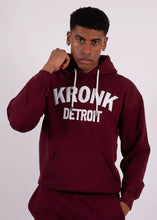 Load image into Gallery viewer, KRONK Detroit Applique Hoodie Regular Fit Maroon with White logo
