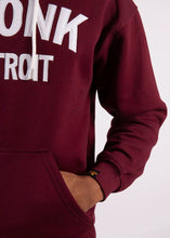 Load image into Gallery viewer, KRONK Detroit Applique Hoodie Regular Fit Maroon with White logo
