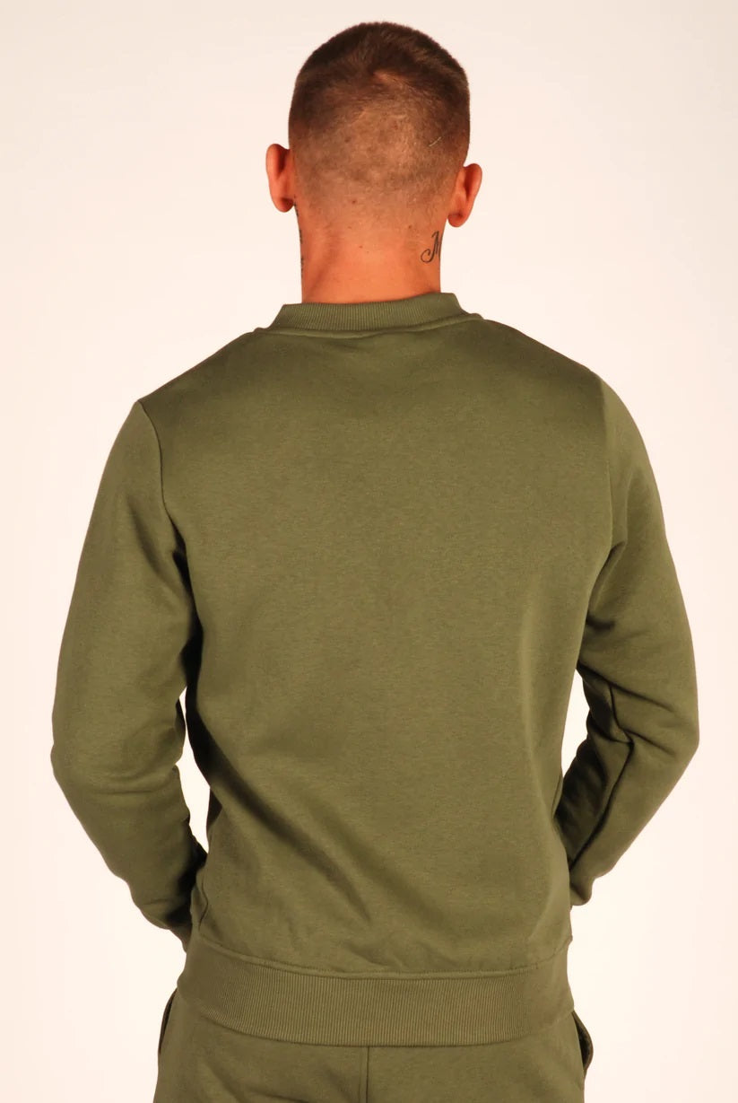 Kronk One Colour Gloves Zip Jacket with Towelling Applique Logo Sports Green