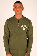 Load image into Gallery viewer, Kronk One Colour Gloves Zip Jacket with Towelling Applique Logo Sports Green
