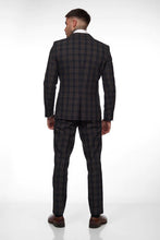 Load image into Gallery viewer, Otis Navy &amp; Brown Check 3 Piece Suit

