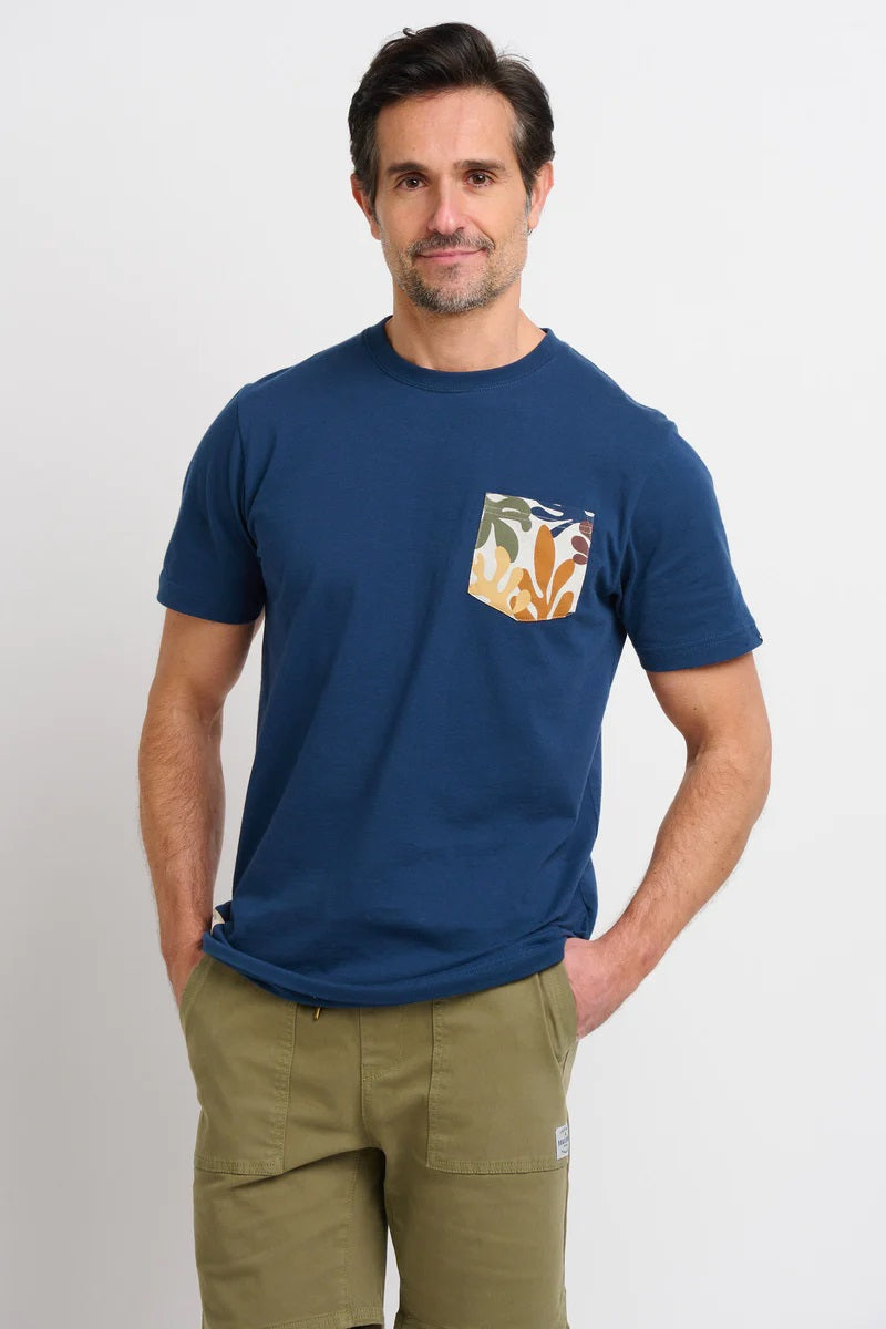 Navy Pocket Print Tee