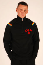 Load image into Gallery viewer, KRONK One Colour Gloves Quarter Zip Track Top Sweatshirt Black - MJ&#39;s Menswear Derry
