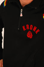 Load image into Gallery viewer, KRONK One Colour Gloves Quarter Zip Track Top Sweatshirt Black - MJ&#39;s Menswear Derry
