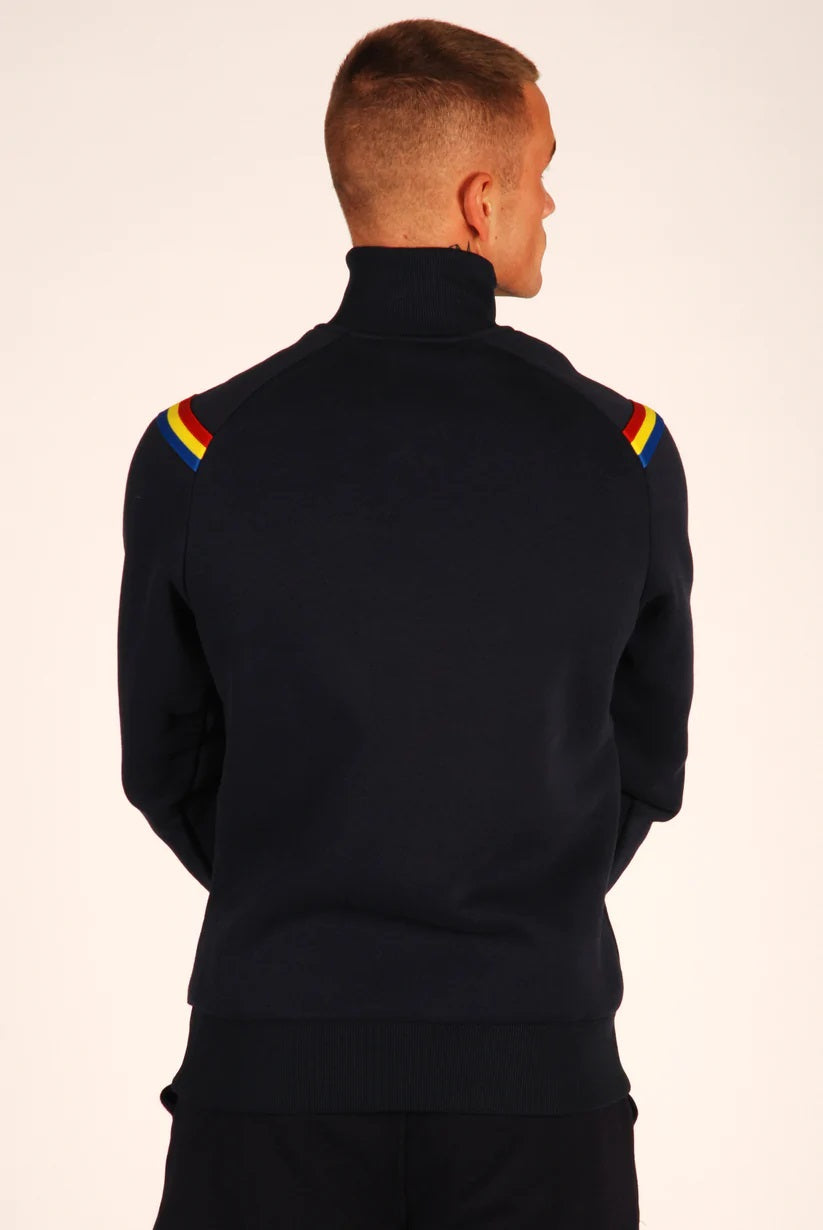 KRONK One Colour Gloves Quarter Zip Track Top Sweatshirt Navy - MJ's Menswear Derry