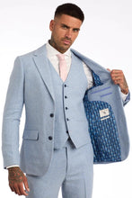 Load image into Gallery viewer, Ralph Light Blue Wool Tweed 3 Piece Suit
