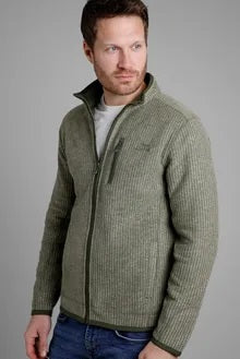 Rossten eco full zip grid fleece dark olive
