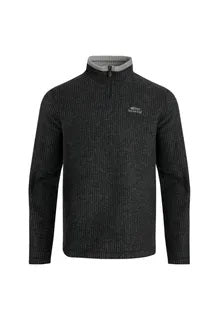 Rossten eco full zip grid fleece washed black