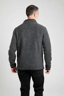 Rossten eco full zip grid fleece washed black
